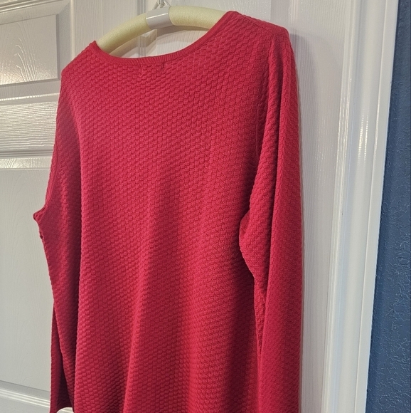 NWT Style & Co. Scoop Neck Ribbed Long Sleeved Sweater 3X Red - Picture 6 of 11